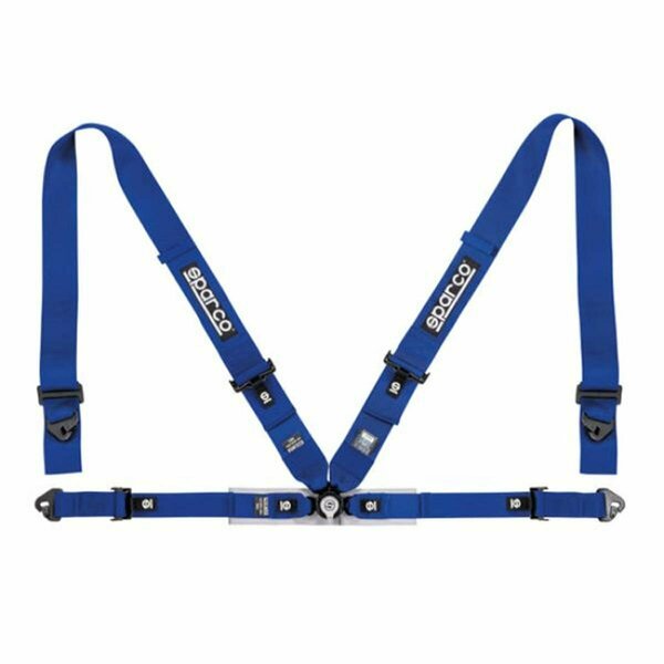 Sparco 3 to 2 in. 4-Point Competition Belt Harness, Blue 04716M1AZ
